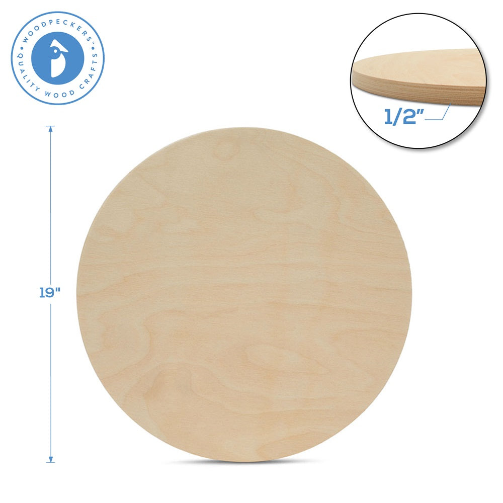 19" Wooden Circle Cutout, 1/2" Thick