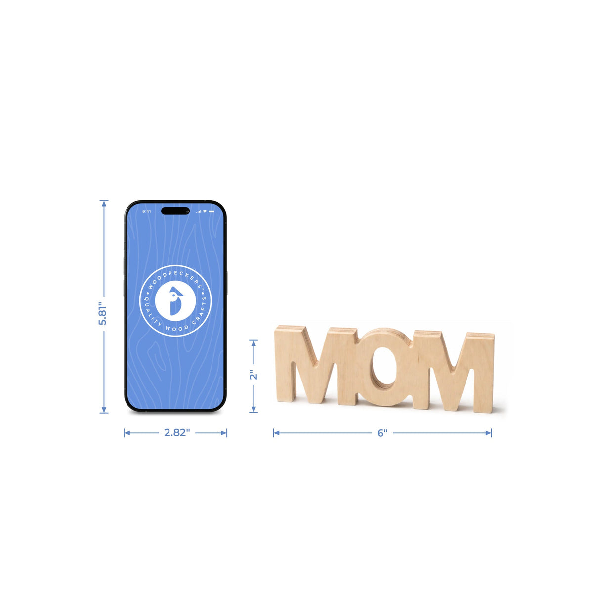 6" Chunky Wood Mother's Day Mom