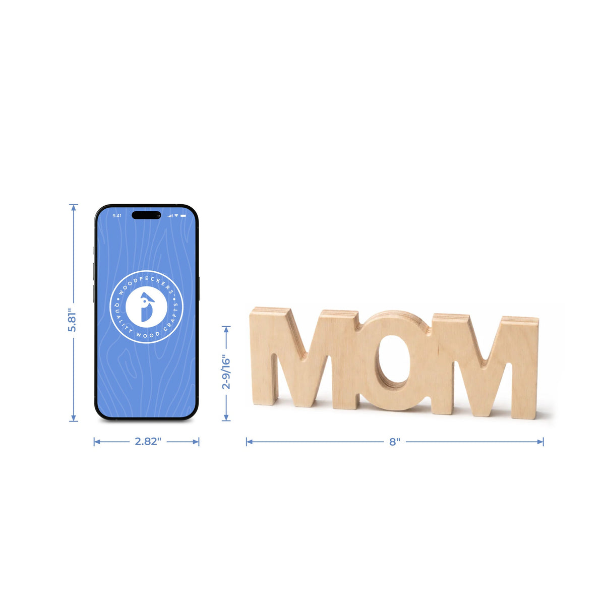 8" Chunky Wood Mother's Day Mom