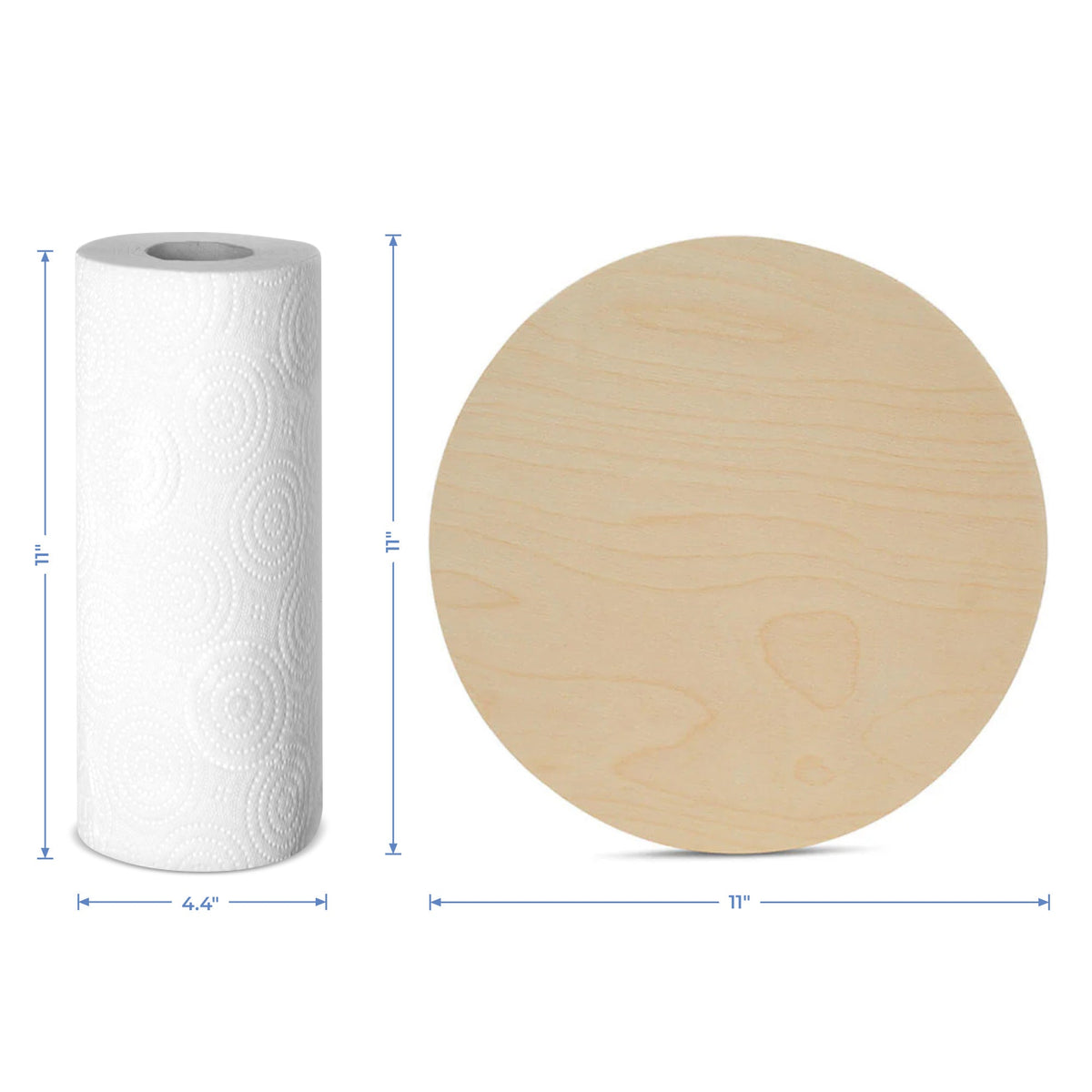 11" Wooden Circle Cutout, 1/8" Thick, Dark Edged