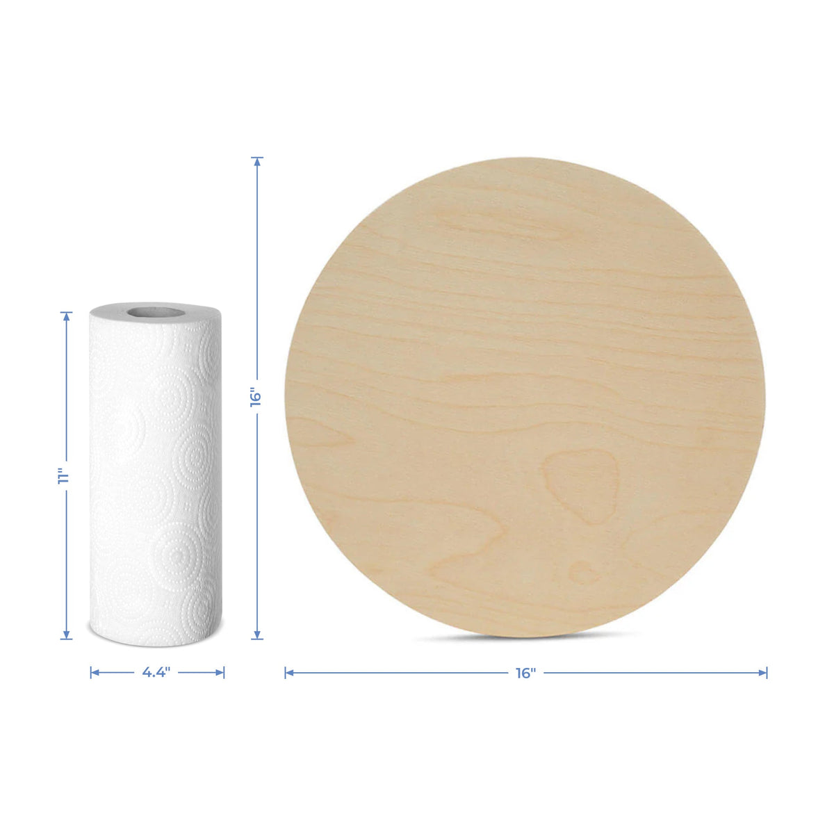 16" x 1/8" Wooden Circle Cutout, Dark Edged