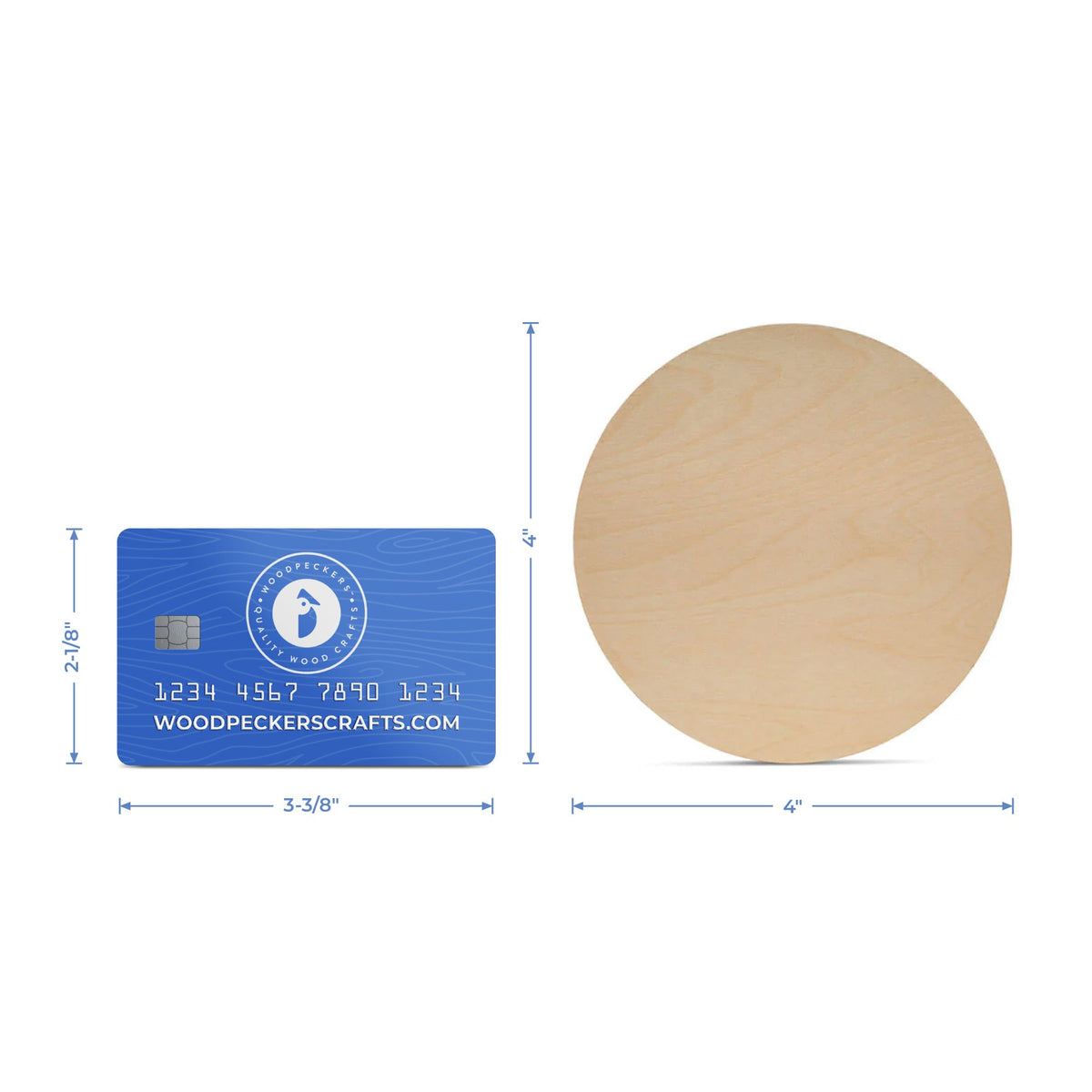 4" Wooden Circle Cutout, 1/8" Thick, Dark Edged