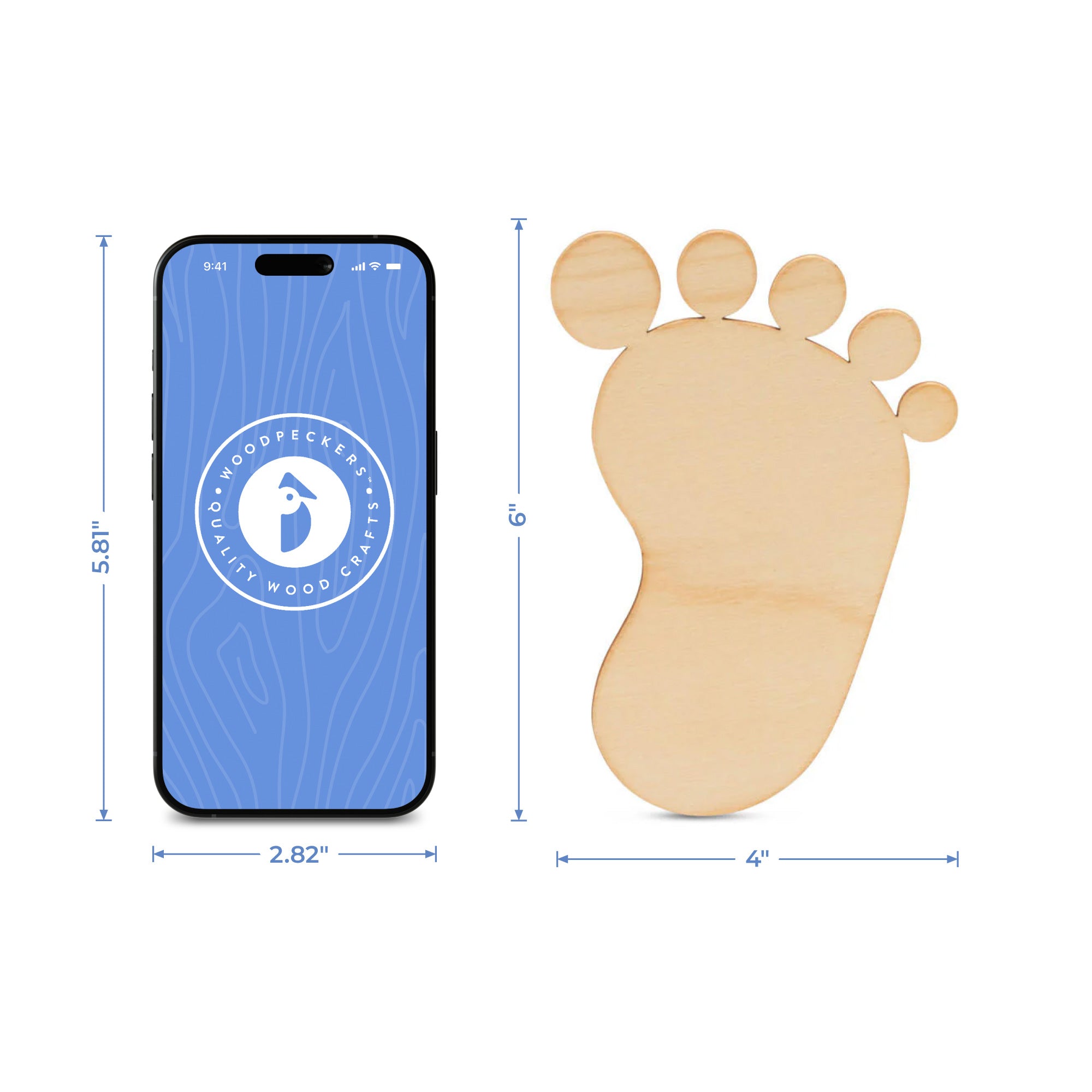 Pair of Baby Footprint Cutouts