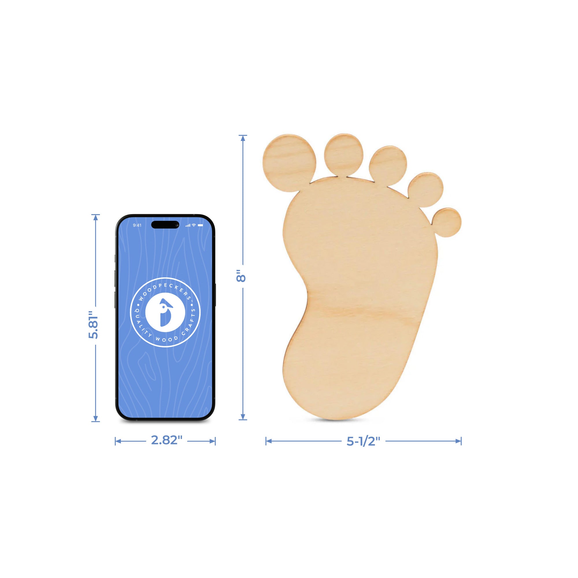 Pair of Baby Footprint Cutouts