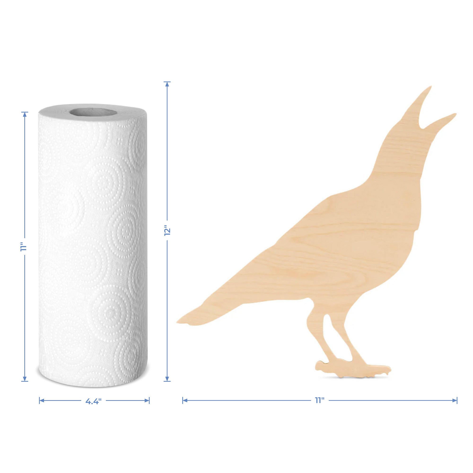 Wood Raven Cutout, 12" x 11"