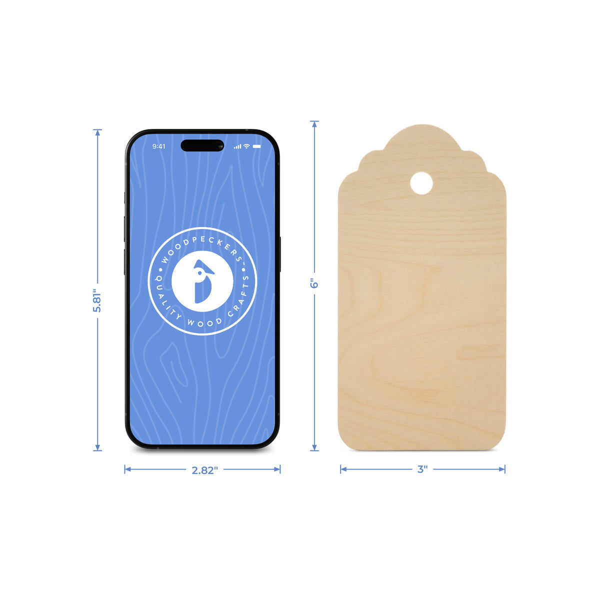 Gift Tag Cutout, Small 6" x 3"