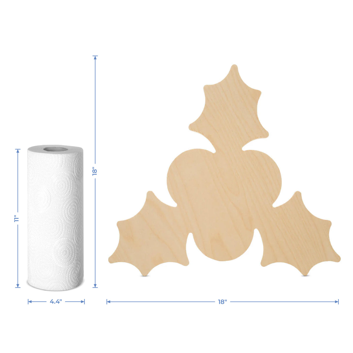 18" Christmas Holly Cutout