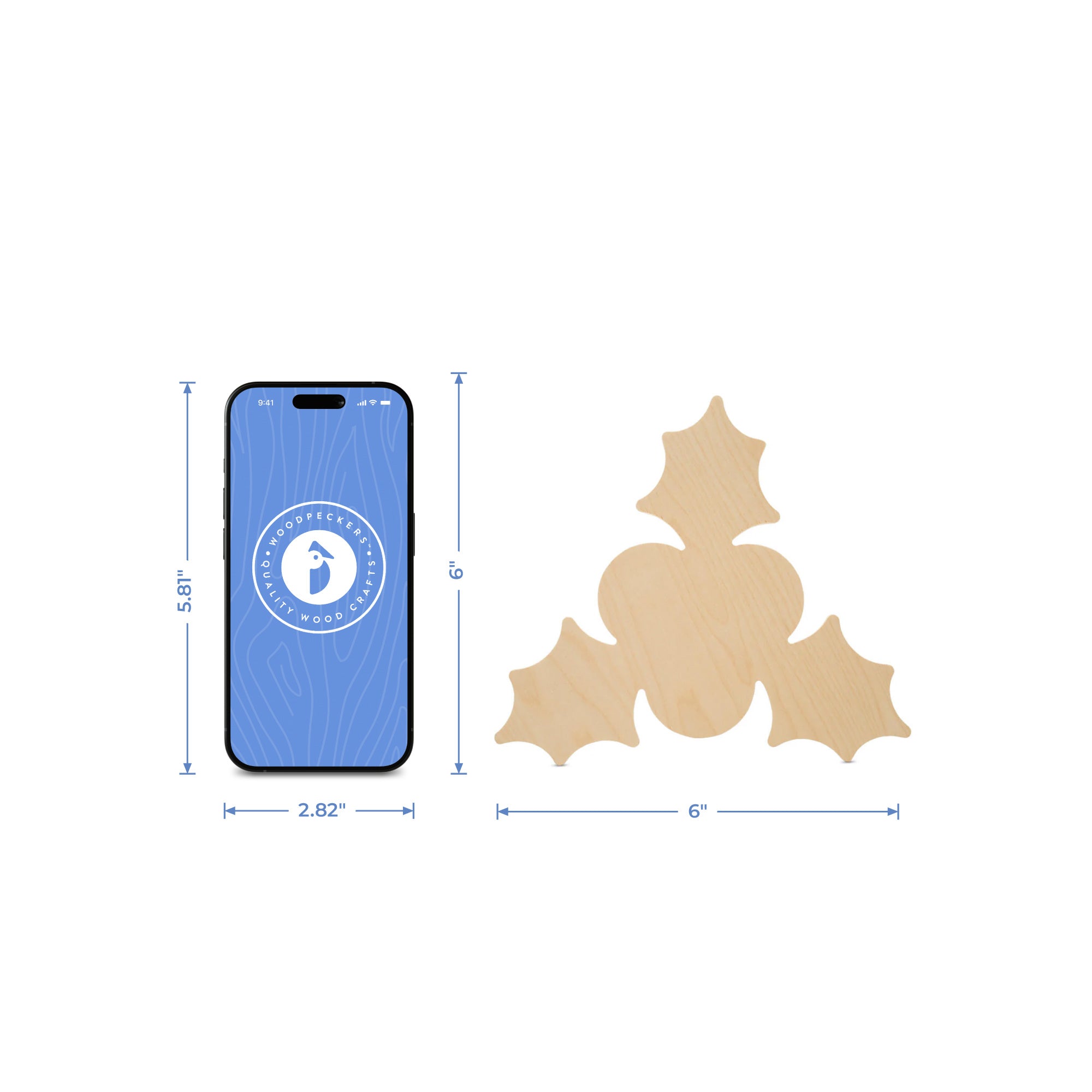 Christmas Holly Cutout (6"- 18")