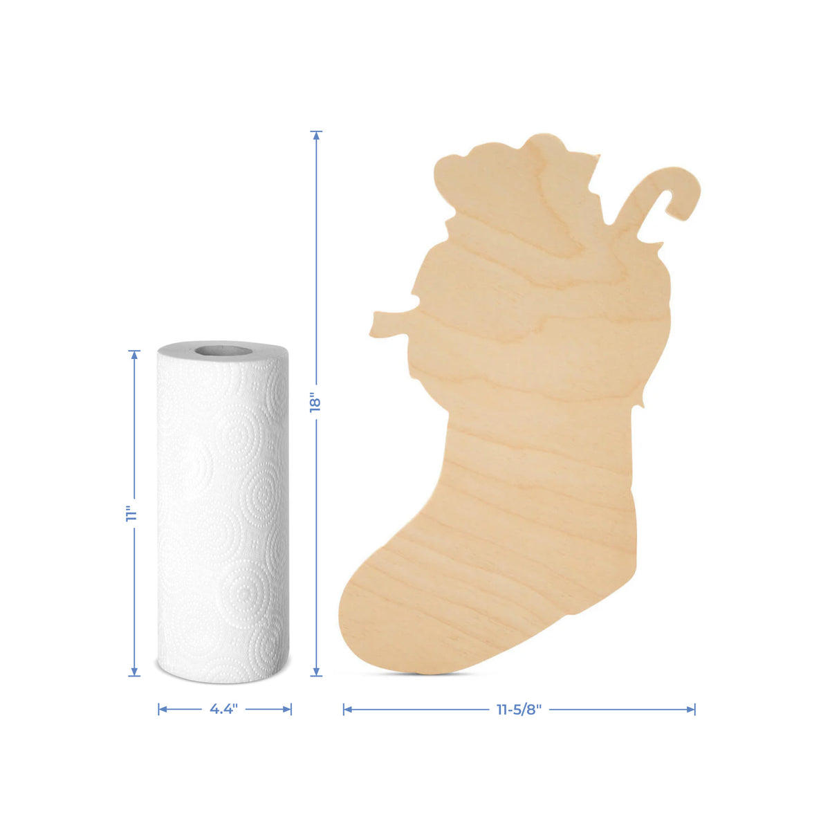 Stuffed Christmas  Stocking Cutout, Large 18" X 11-5/8"