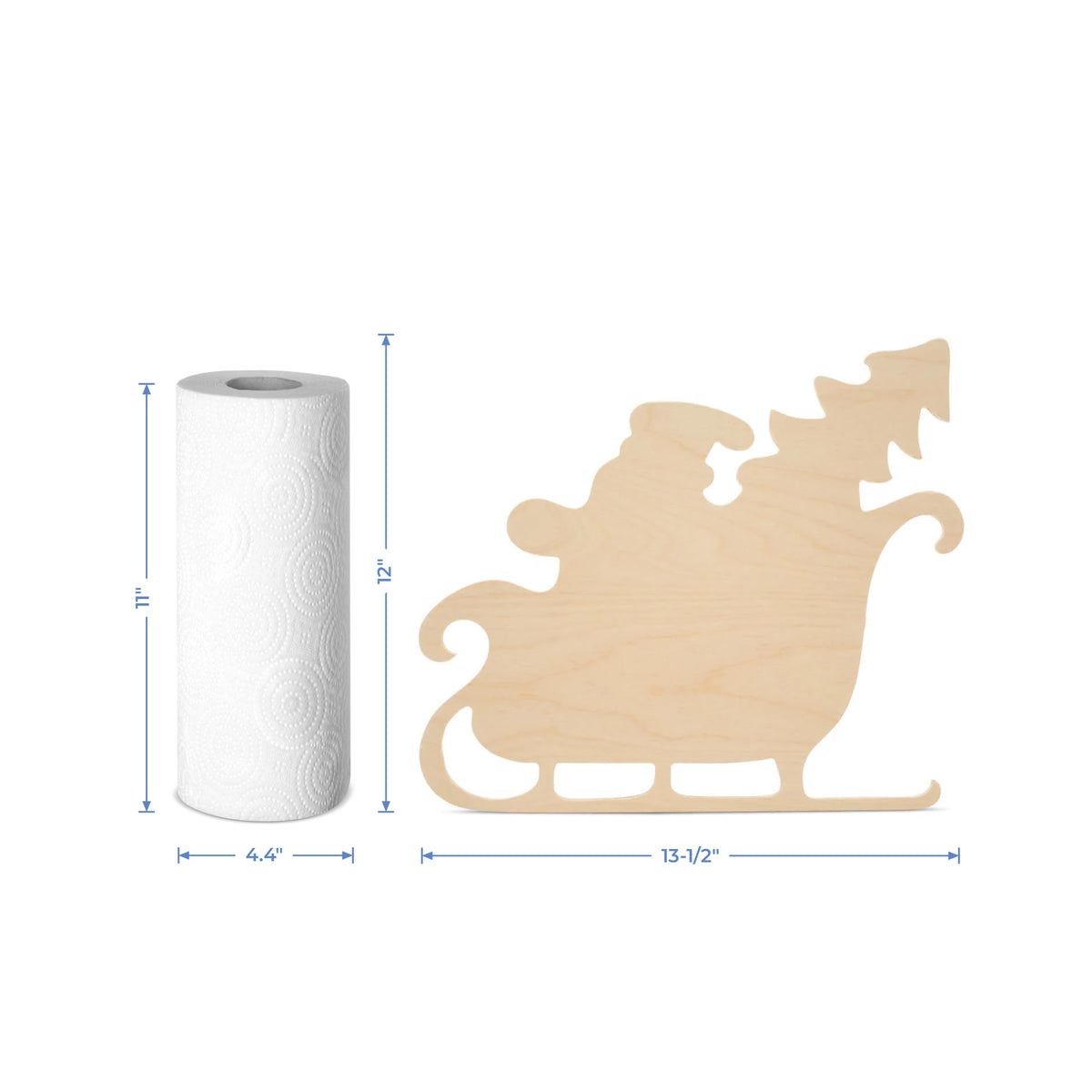 Sleigh and Santa Cutout, Large 12" x 13-1/2"
