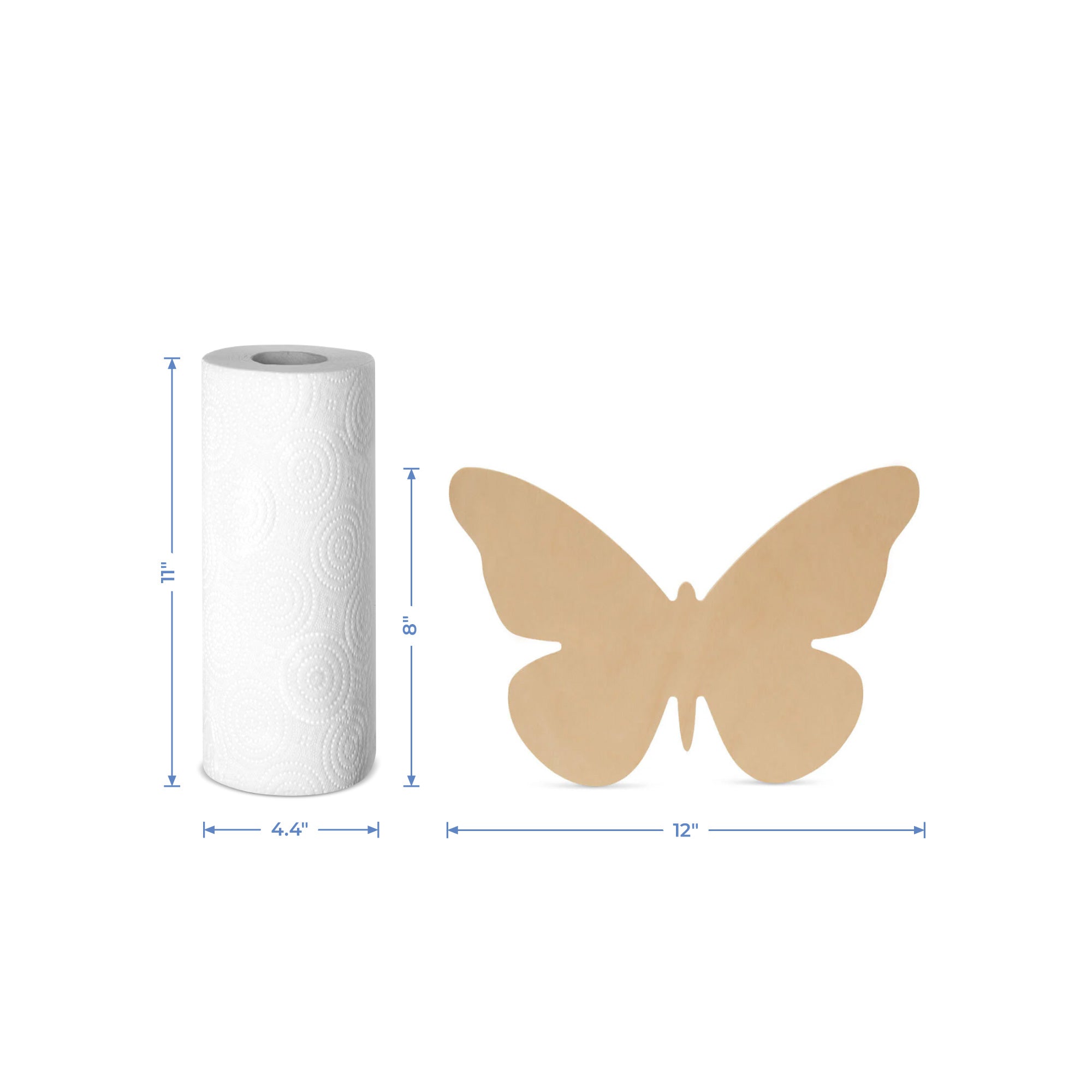 Wood Butterfly Cutout Large, 12" x 8"