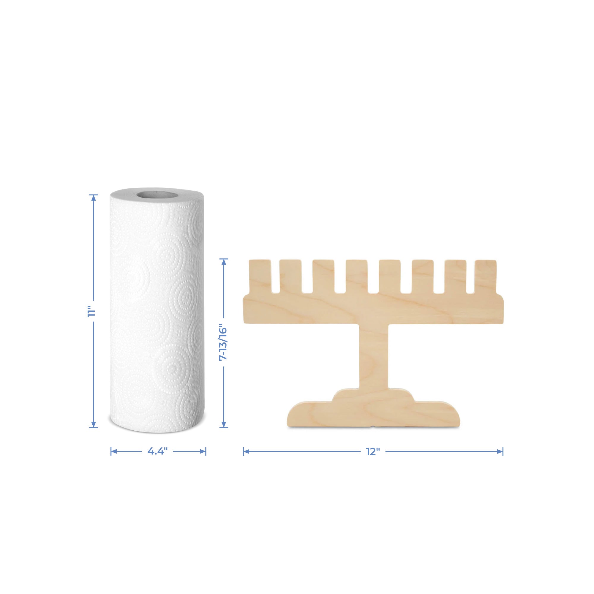 Menorah Cutout, Square, Large 12" x 7"