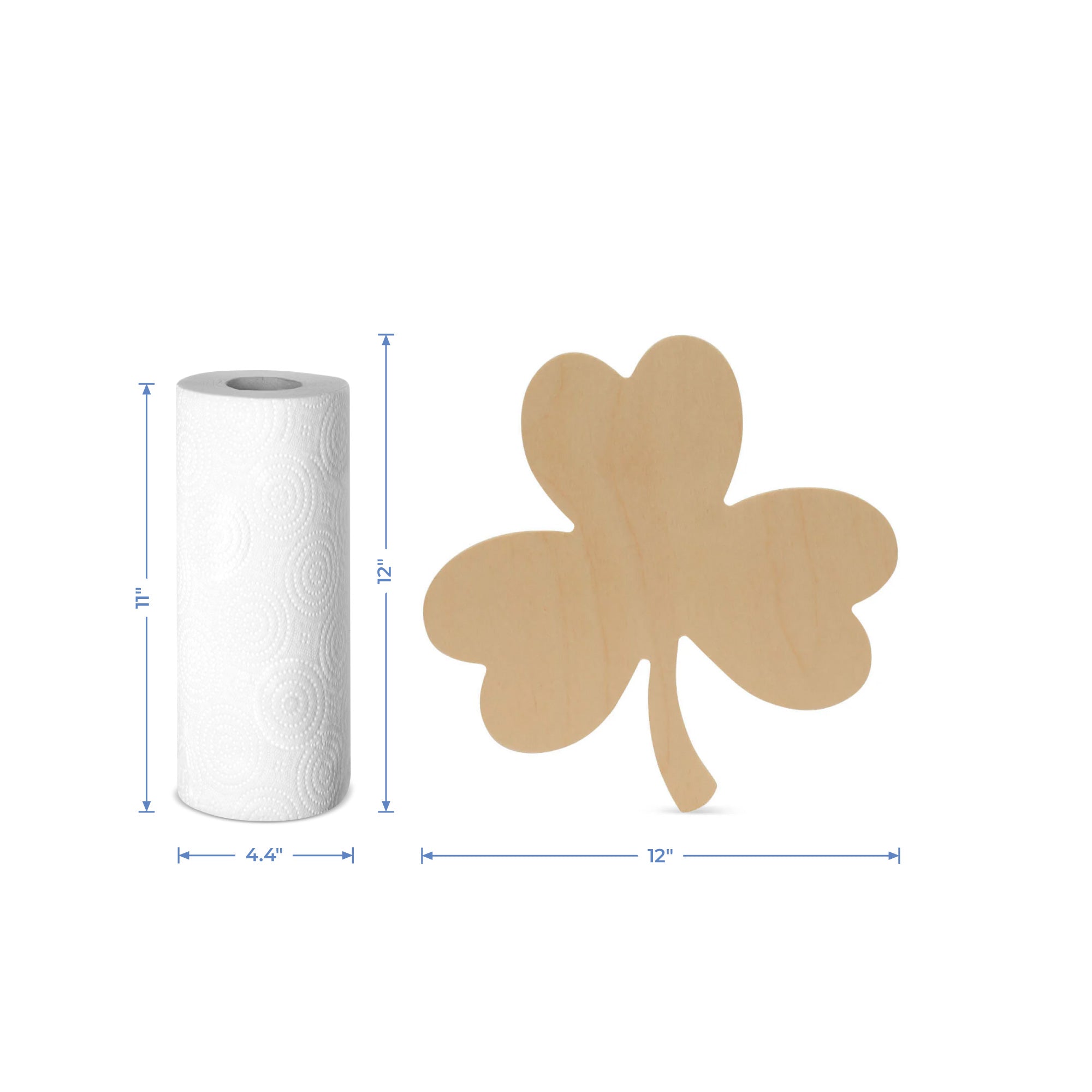 Wood Shamrock Cutout Large,  12" x 12"