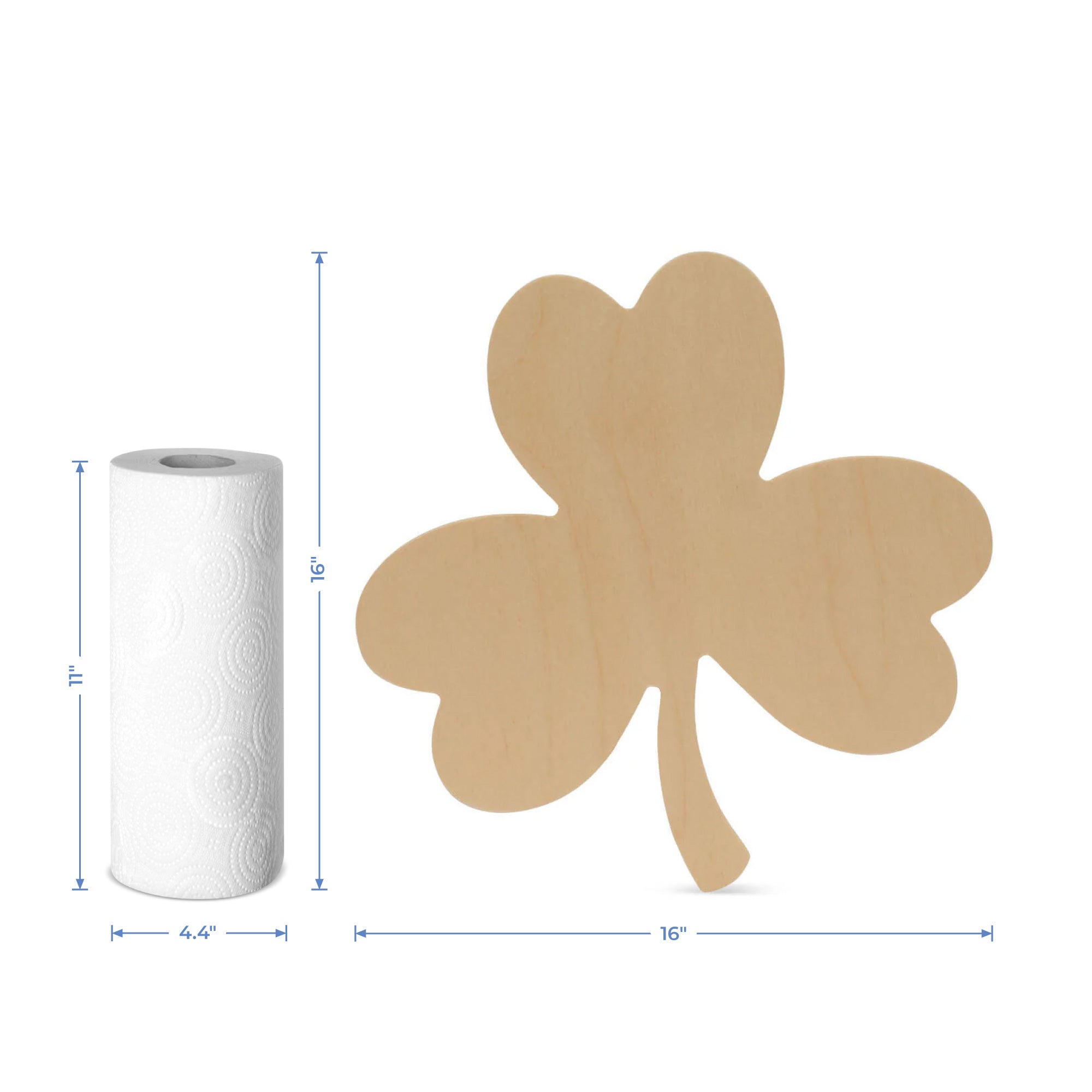 Wood Shamrock Cutout Extra Large,  16" x 16"