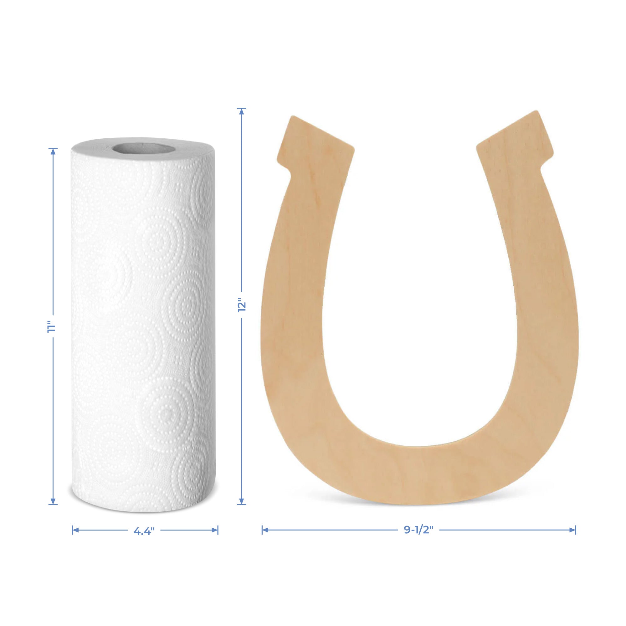 Wood Horseshoe Large,  12" x 9.5"