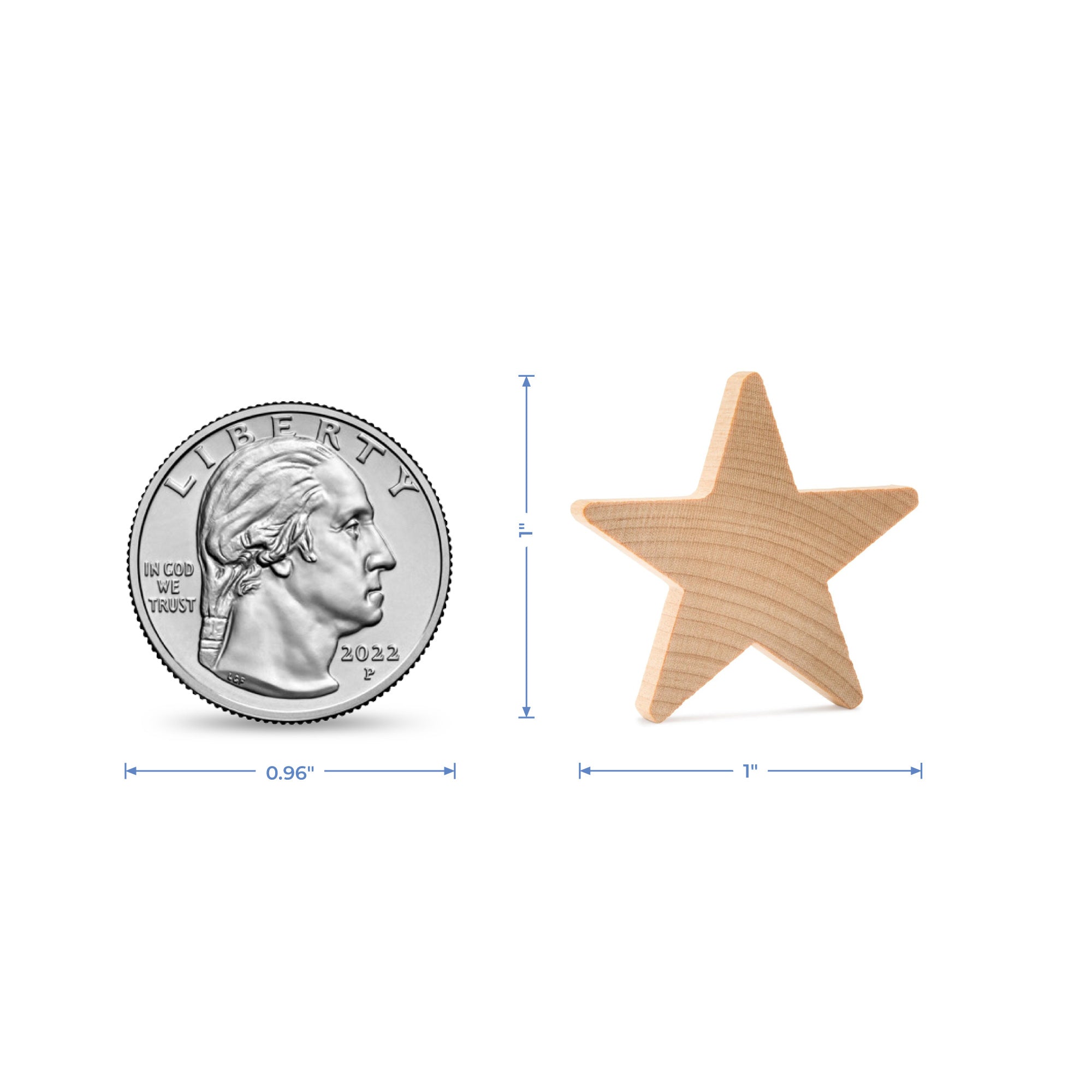 Wooden Star Cutout, 3/16" Thick
