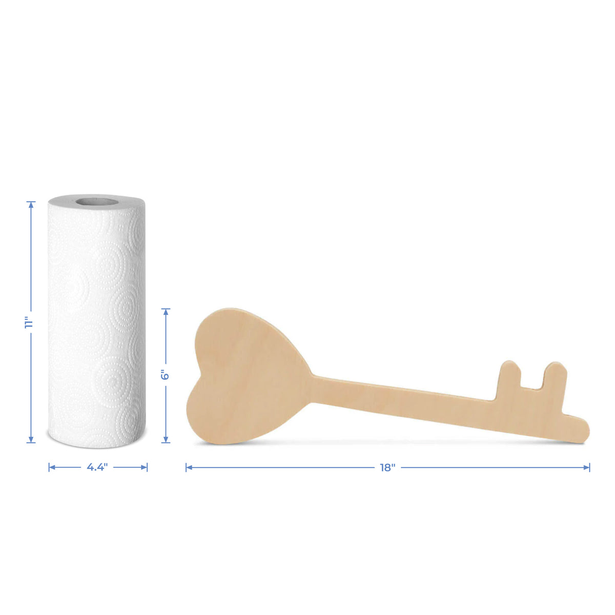 Wood Valentine Key Cutout, Extra Large 18" x 6"