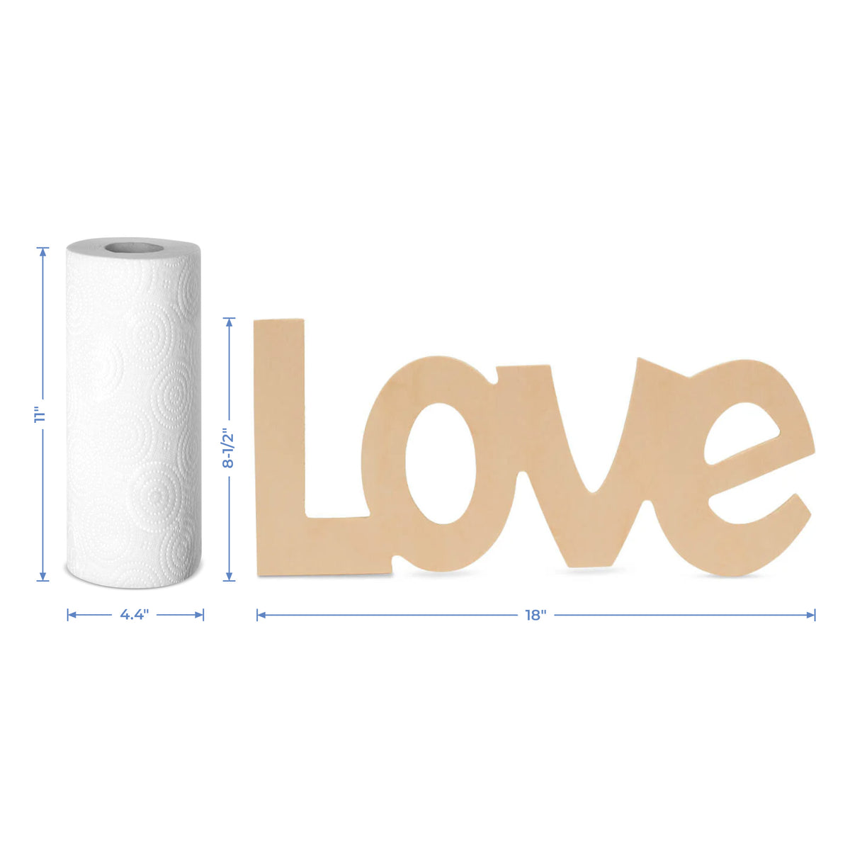Wood "Love" Jumbo Cutout, 18" x 8-1/2"