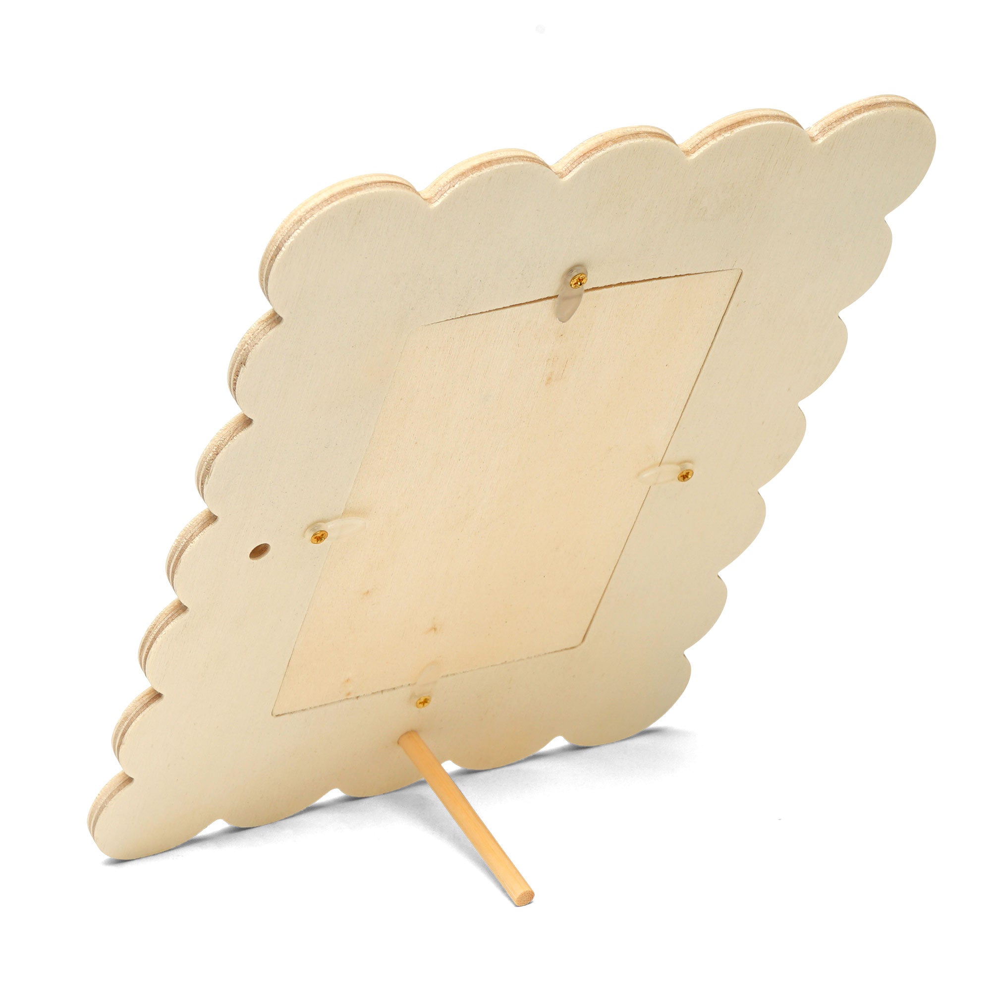 Unfinished Wood Scalloped Photo Frame, 6-3/8” X 8-1/8”, 3/16" Thick