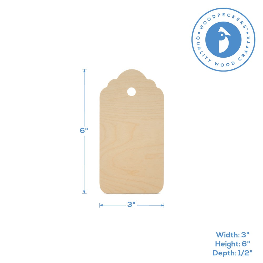 Gift Tag Cutout, Small 6" x 3"