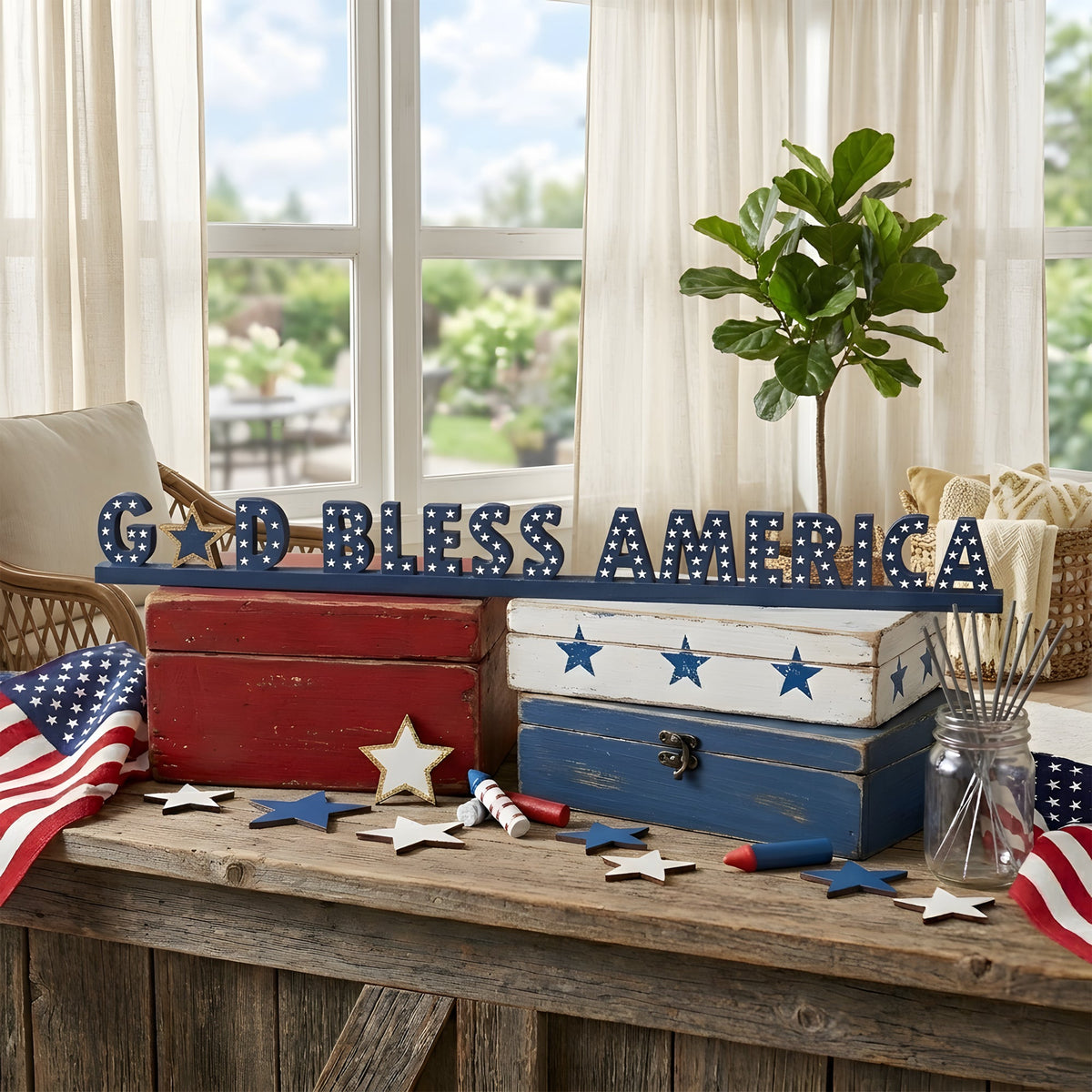 8" God Bless America Cutout