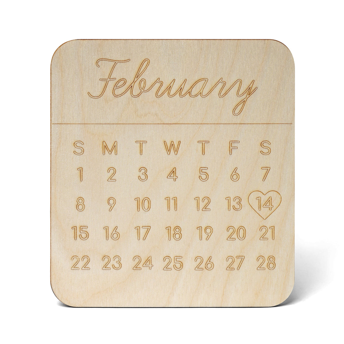 3" February Calendar Cutout