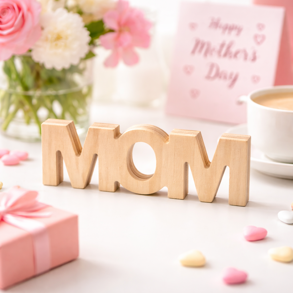 8" Chunky Wood Mother's Day Mom