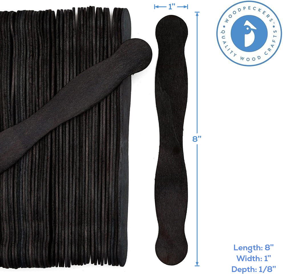 Wood Fan Sticks in Charcoal Black