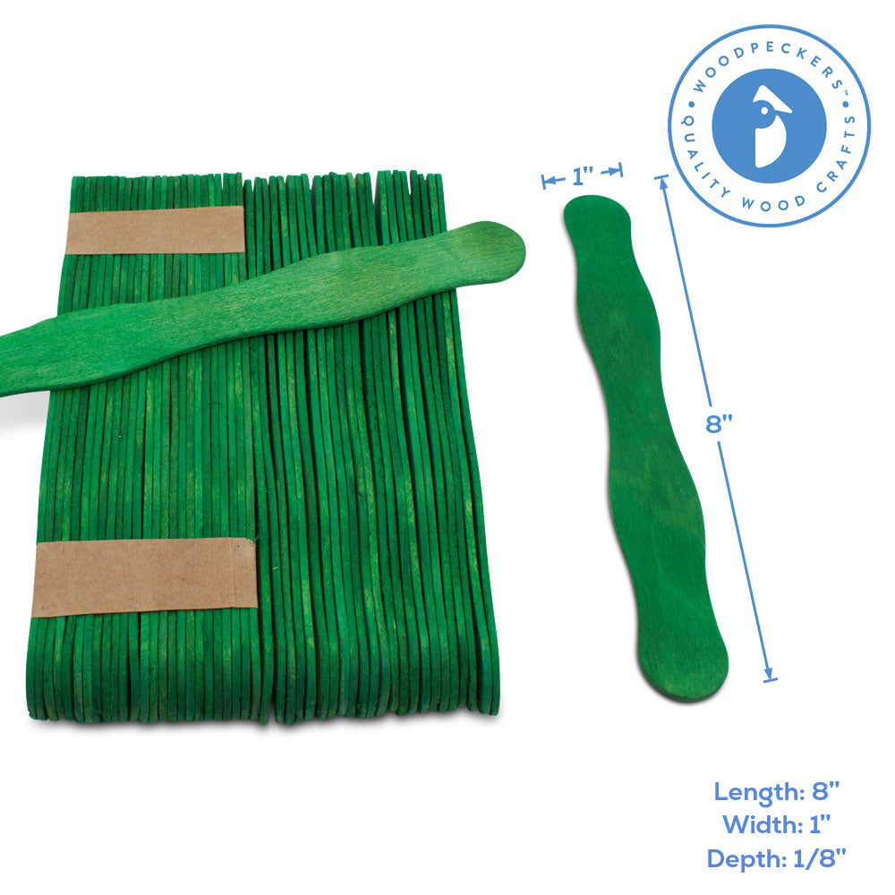 Wooden Fan Handles in Green