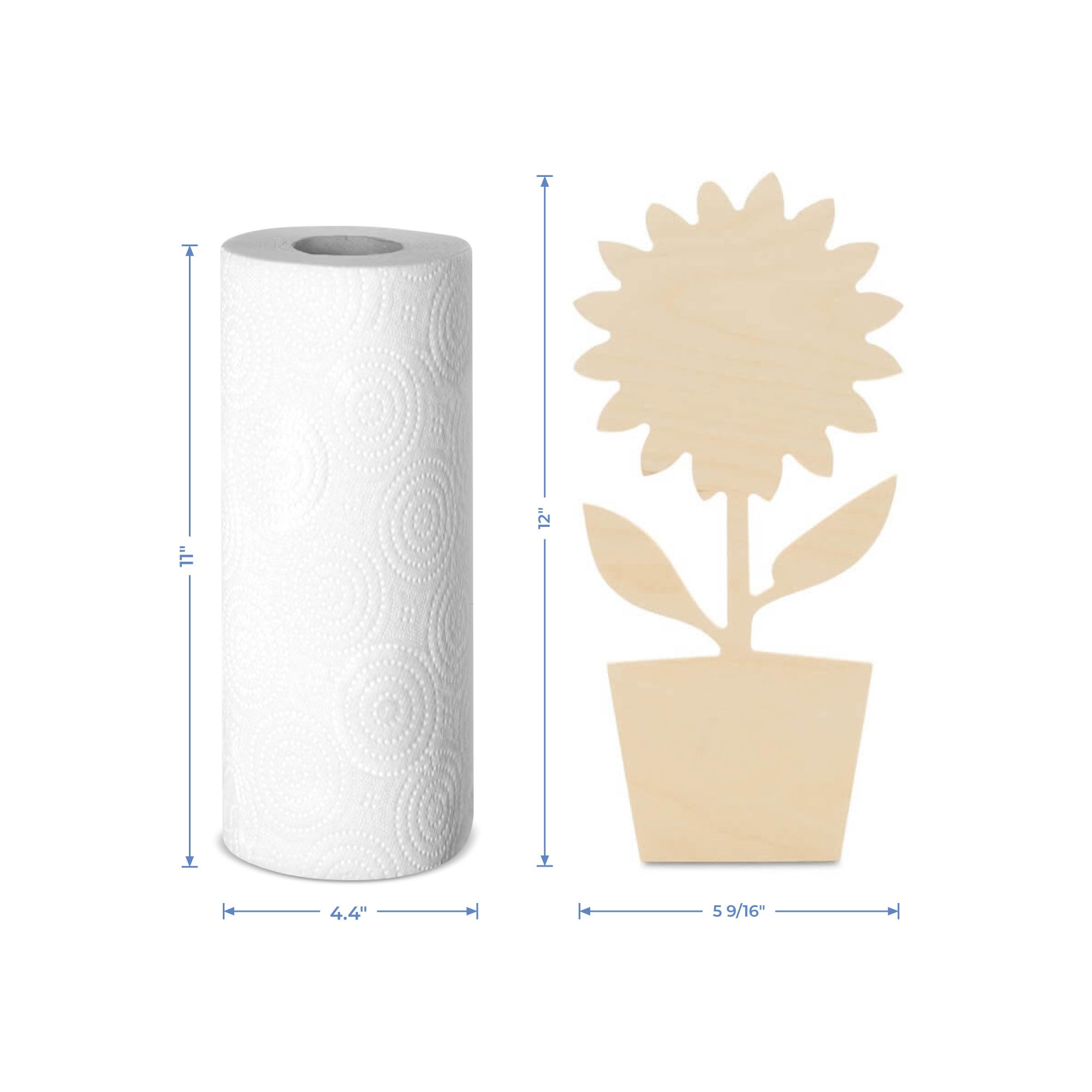 Wood Sunflower Pot Cutout