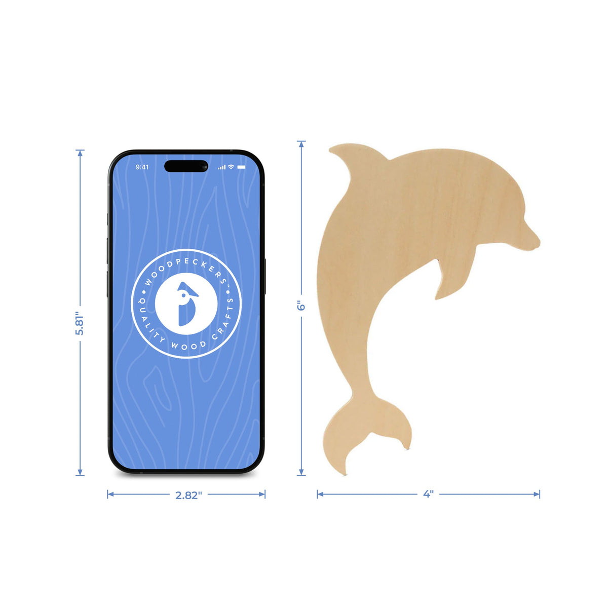 18" Wood Dolphin Cutout
