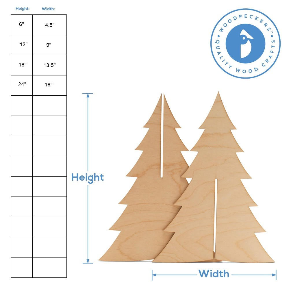 2-Piece Slotted Wooden Christmas Tree | Woodpeckers Crafts