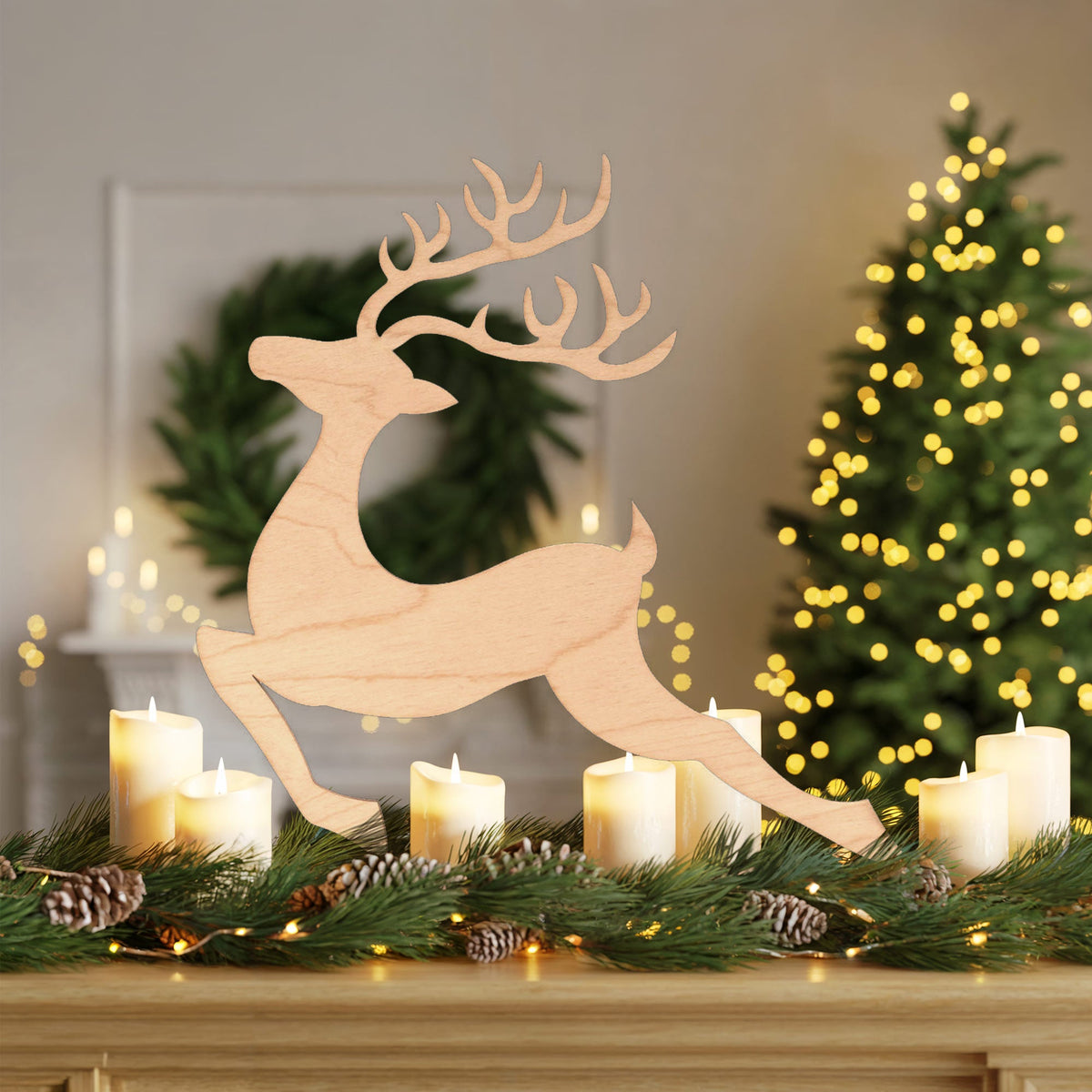 12" Running Reindeer Cutout