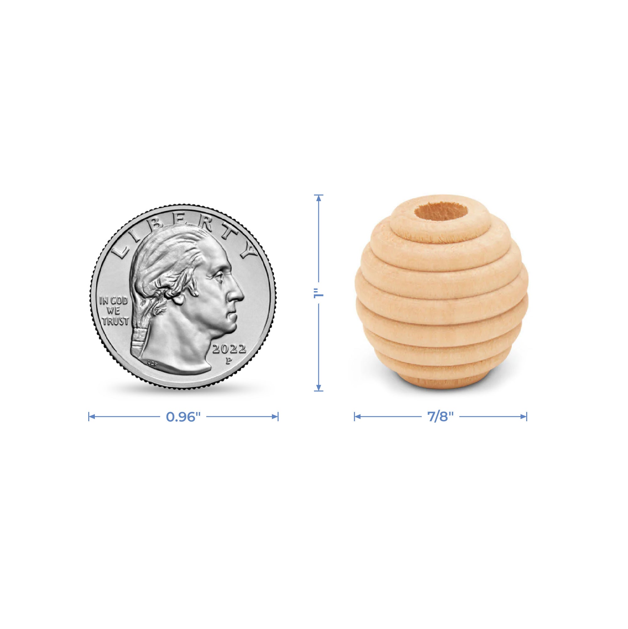 Round Beehive Bead, 1”