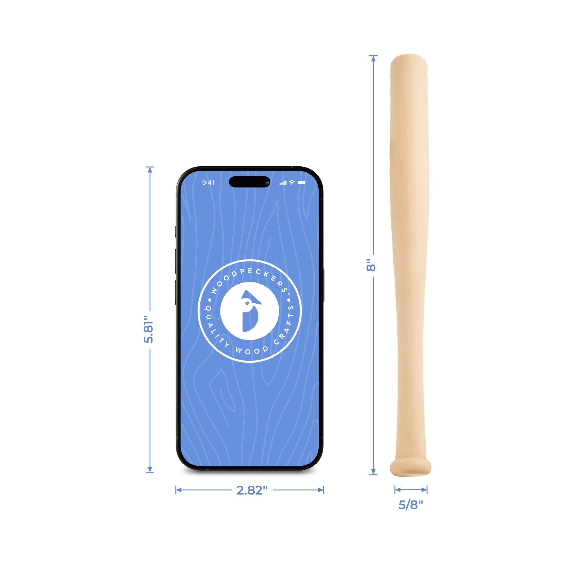 Small Baseball Bat, 8”