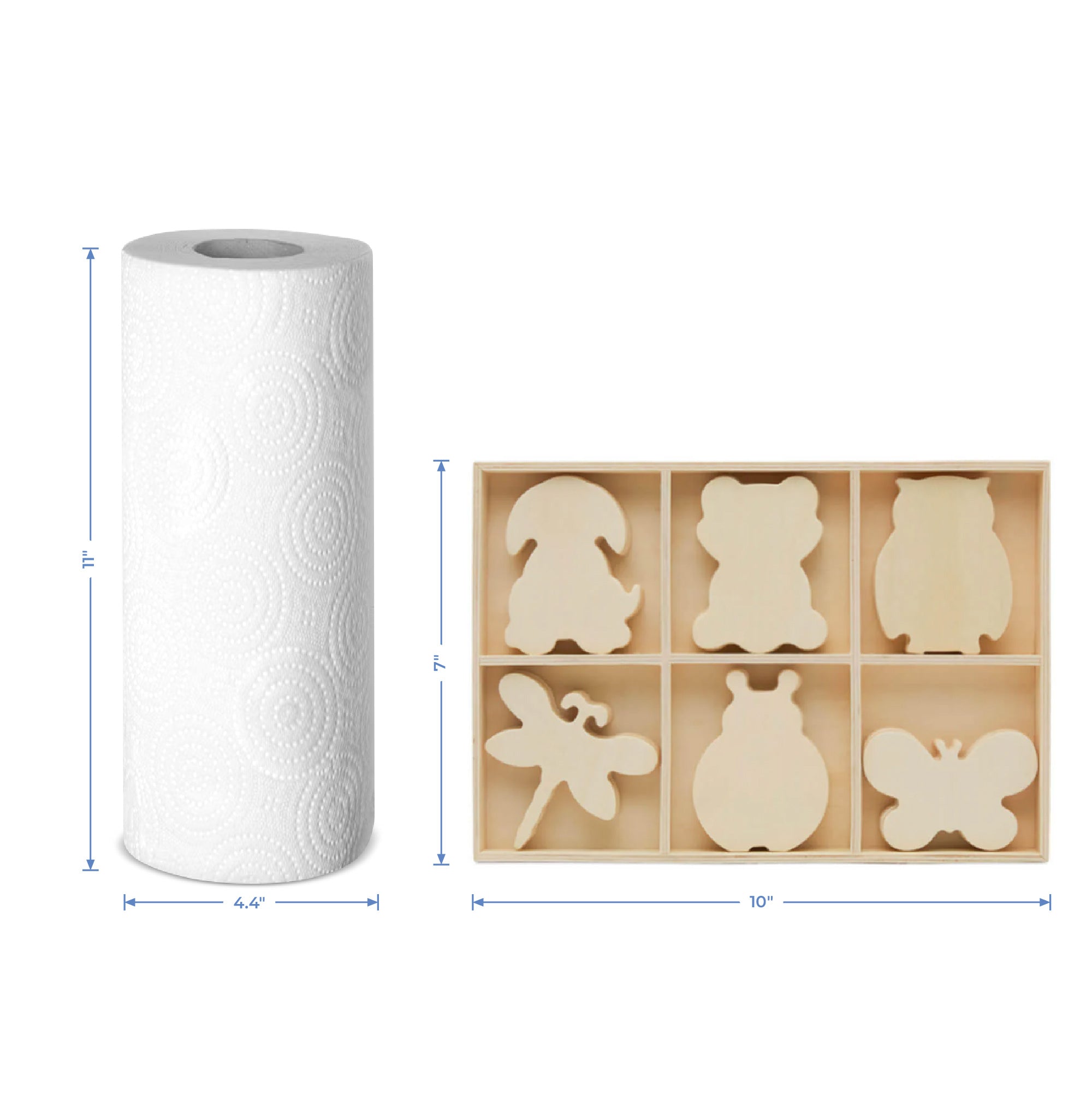 Unfinished Wood Sorting Tray with Creature Cutouts