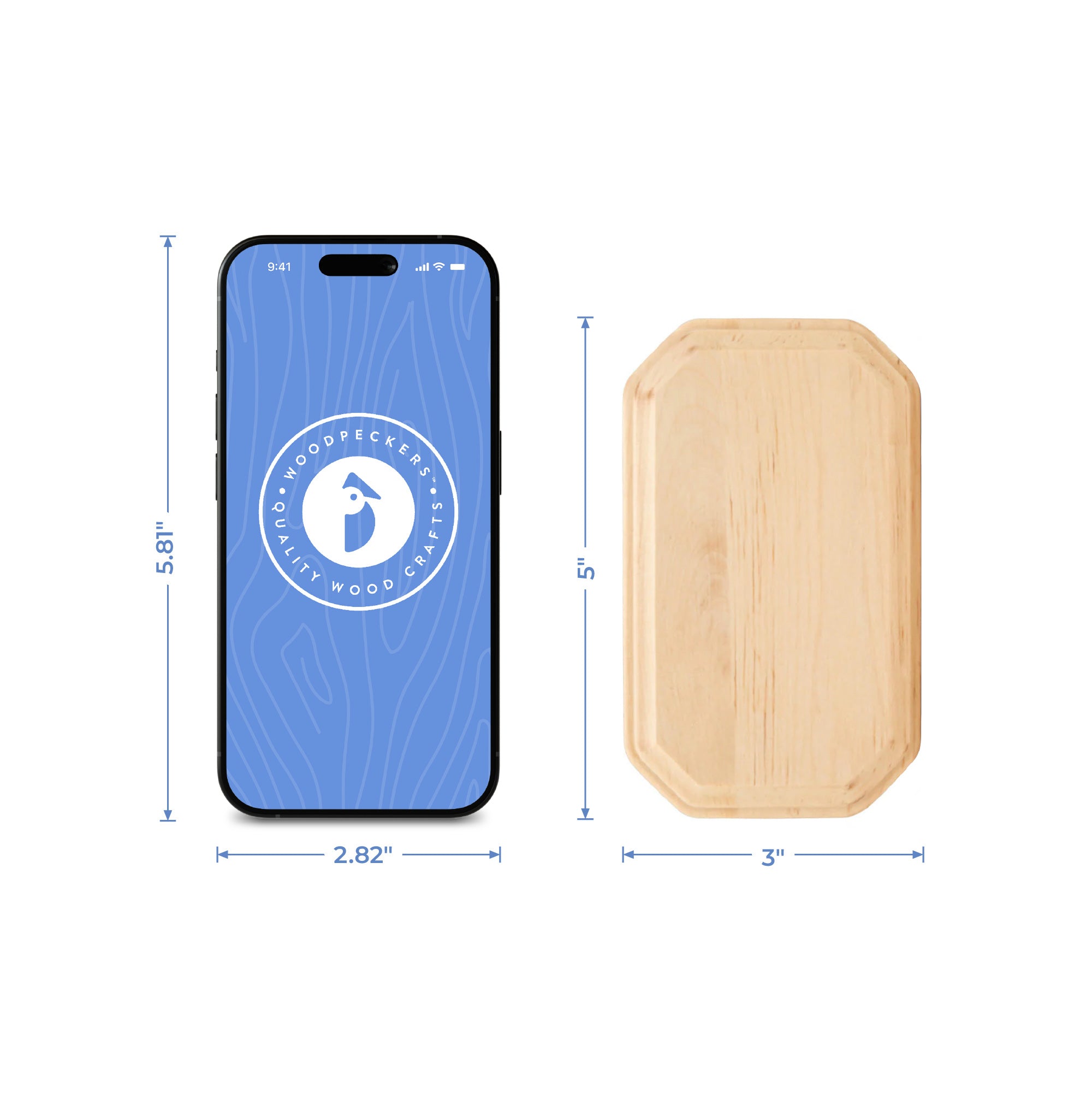 Rectangle Wood Coaster, 5”