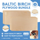  Baltic Birch Plywood B/BB, 16 Pack, 12 x 24-inch Bundle 