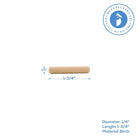 Woodpeckers Crafts 1-3/4"  x 1/4" Fluted Dowel Pin 