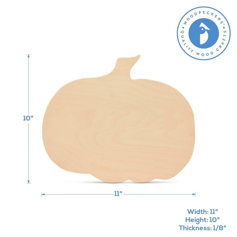 Woodpeckers Crafts 10" Wooden Pumpkin Cutout 