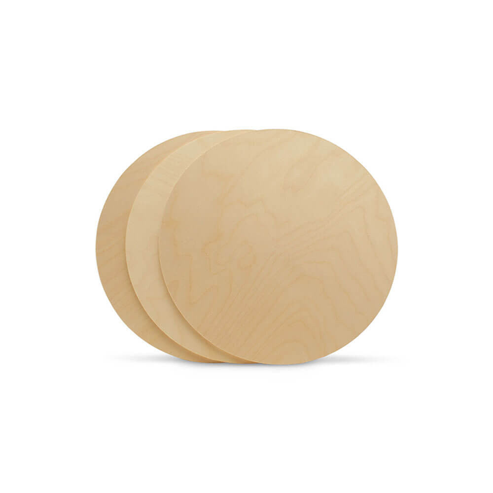 11" Wooden Circle Cutout, 1/8" Thick, Dark Edged
