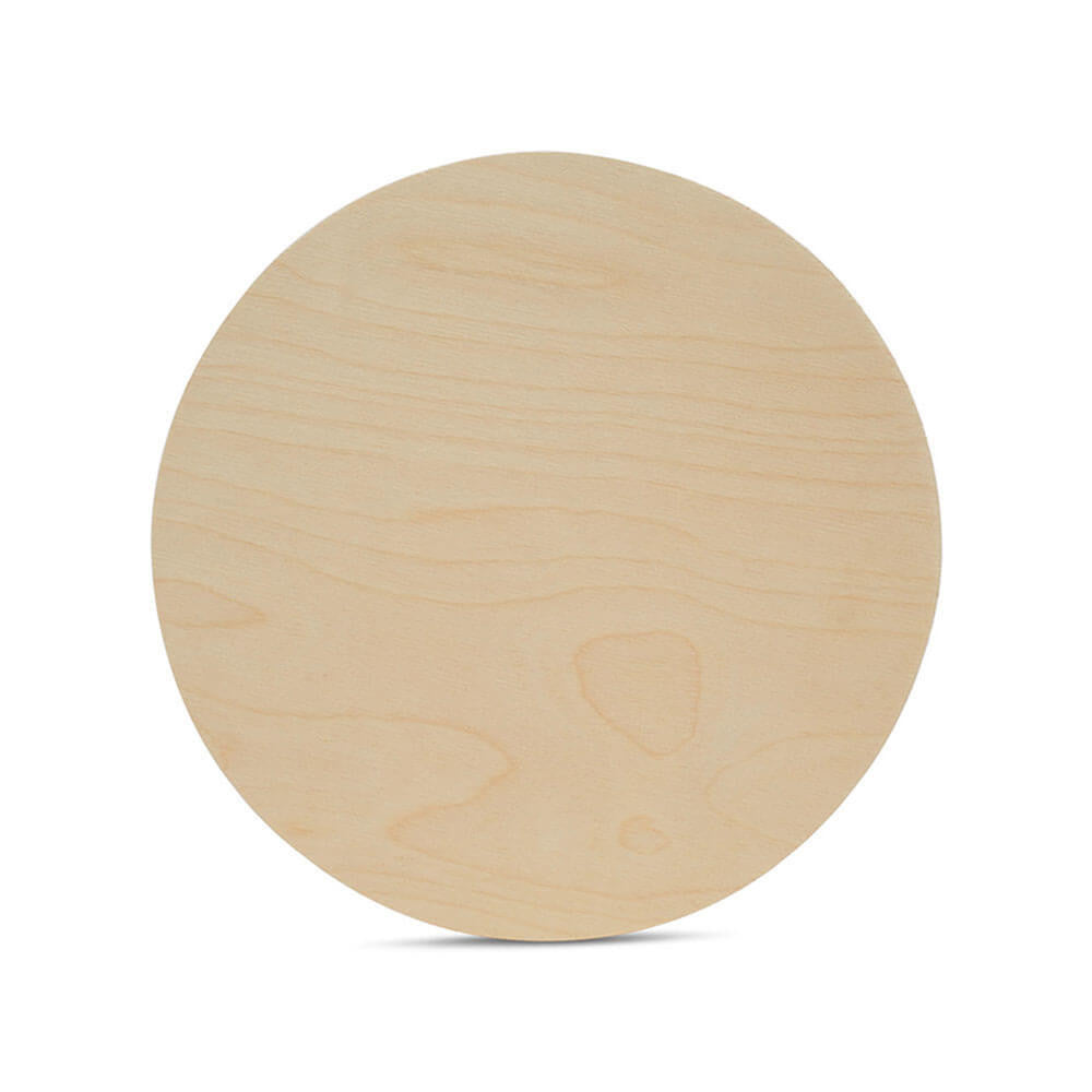11" Wooden Circle Cutout, 1/8" Thick, Dark Edged