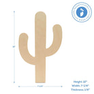 Woodpeckers Crafts 12" Wood Cactus Cutout, 12" x 7.25" x 1/4" 