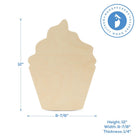 Woodpeckers Crafts 12" Wood Cupcake Cutout, 12" x 8" x 1/4" 