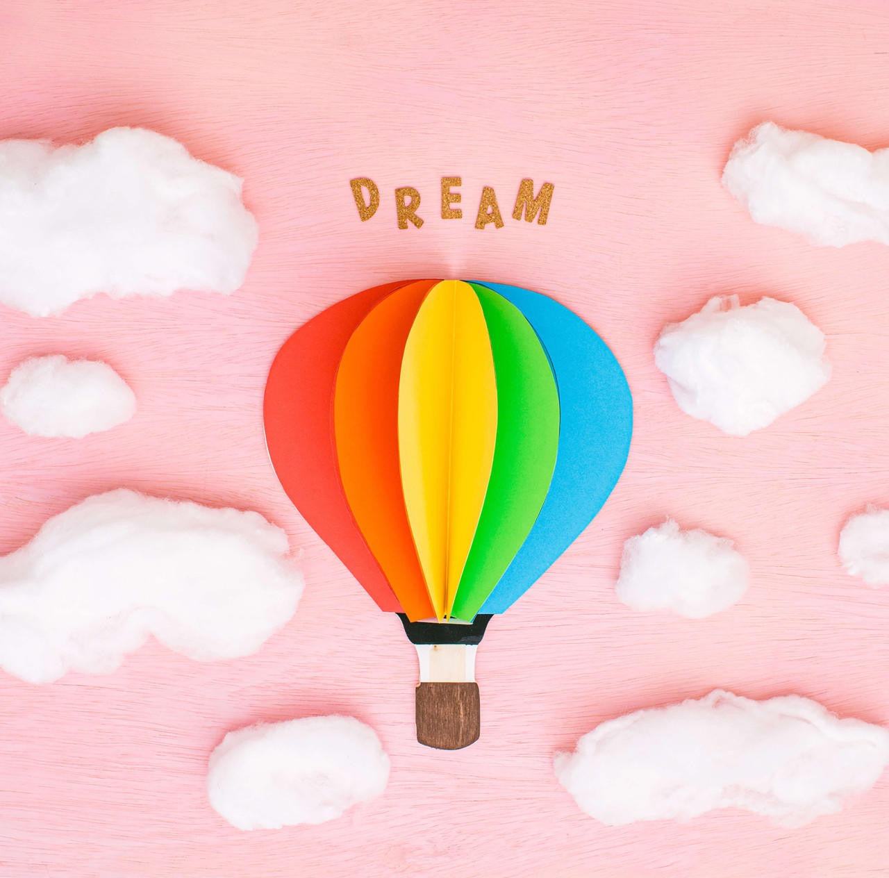 12" Wood Hot Air Balloon Cutout, 12" x 9" x 1/4"