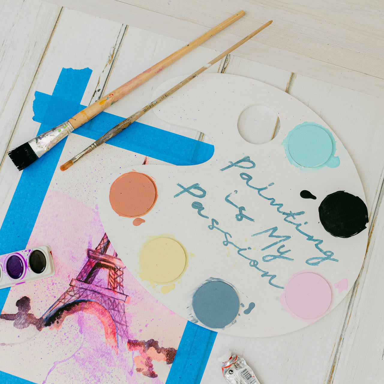 Woodpeckers Crafts 12" Wood Paint Palette Cutout, 12" x 12-1/4" x 1/4" 