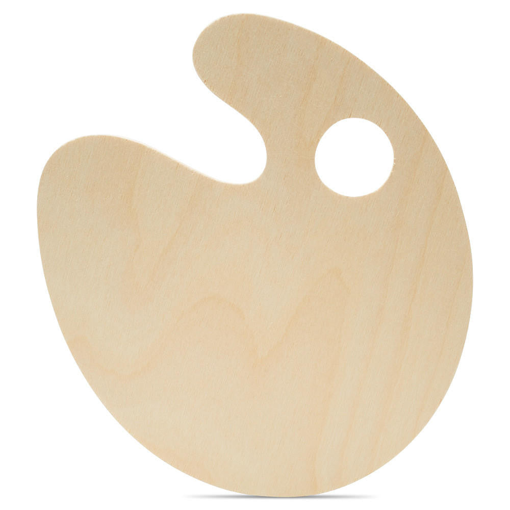 Woodpeckers Crafts 12" Wood Paint Palette Cutout, 12" x 12-1/4" x 1/4" 