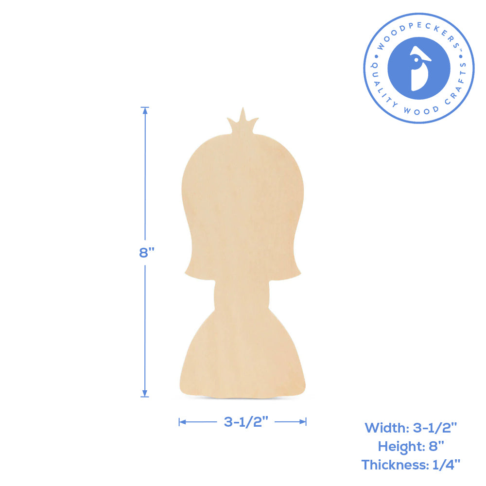 8" Wood Princess Cutout