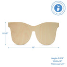 Woodpeckers Crafts 12" Wood Sunglasses Cutout, 12" x 5.4" x 1/4" 