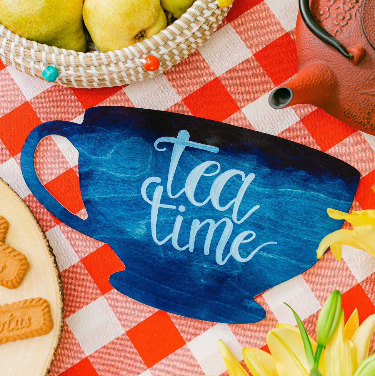 12" Wood Tea Cup Cutout, 12" x 7" x 1/4"